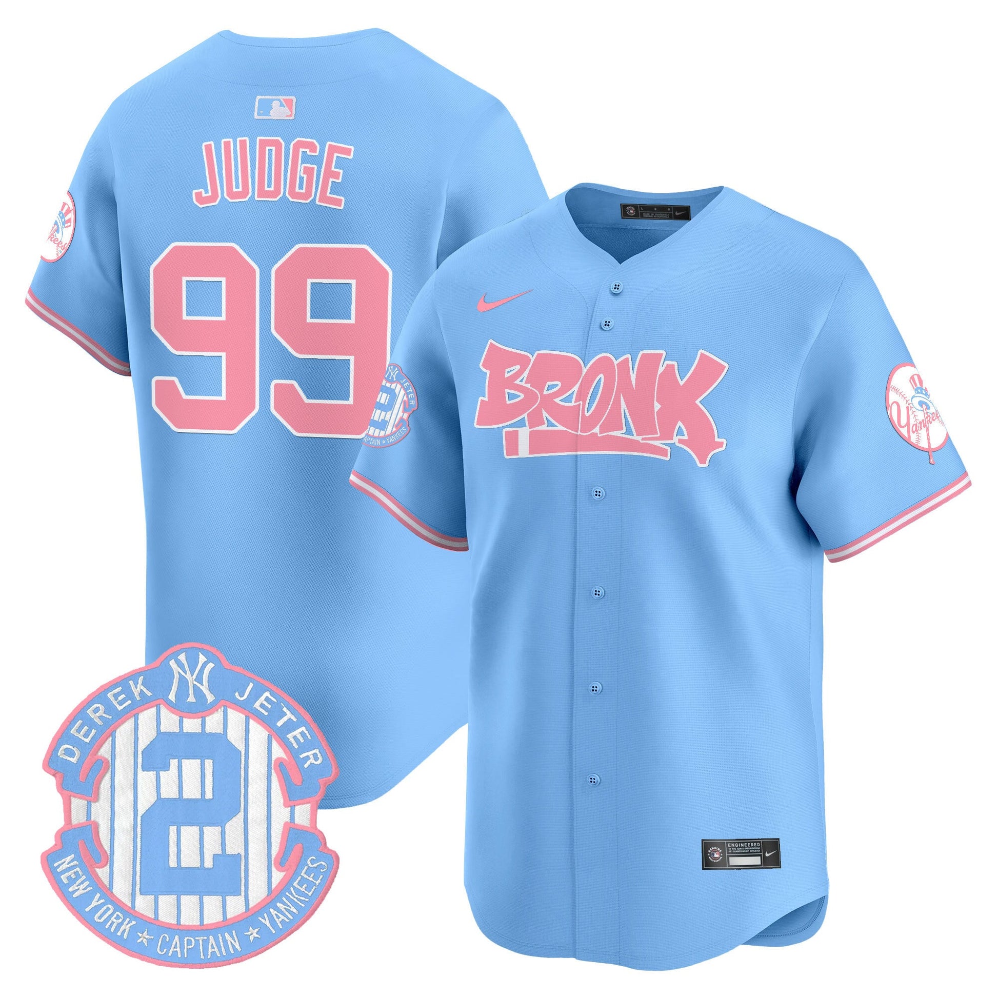 Unisex Yankees The Bronx Graffiti Bubblegum Pink Vapor Premier Limited Jersey - All Stitched