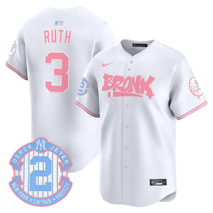 Unisex Yankees The Bronx Graffiti Bubblegum Pink Vapor Premier Limited Jersey - All Stitched