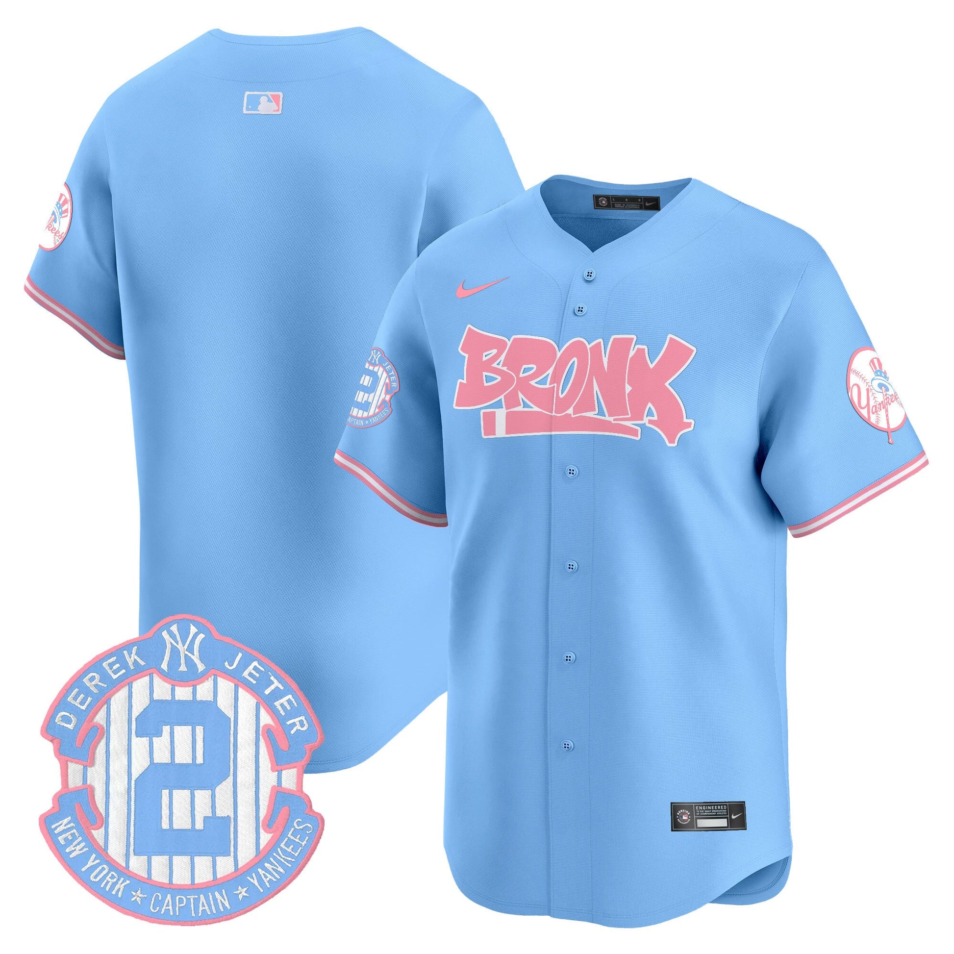 Unisex Yankees The Bronx Graffiti Bubblegum Pink Vapor Premier Limited Jersey - All Stitched