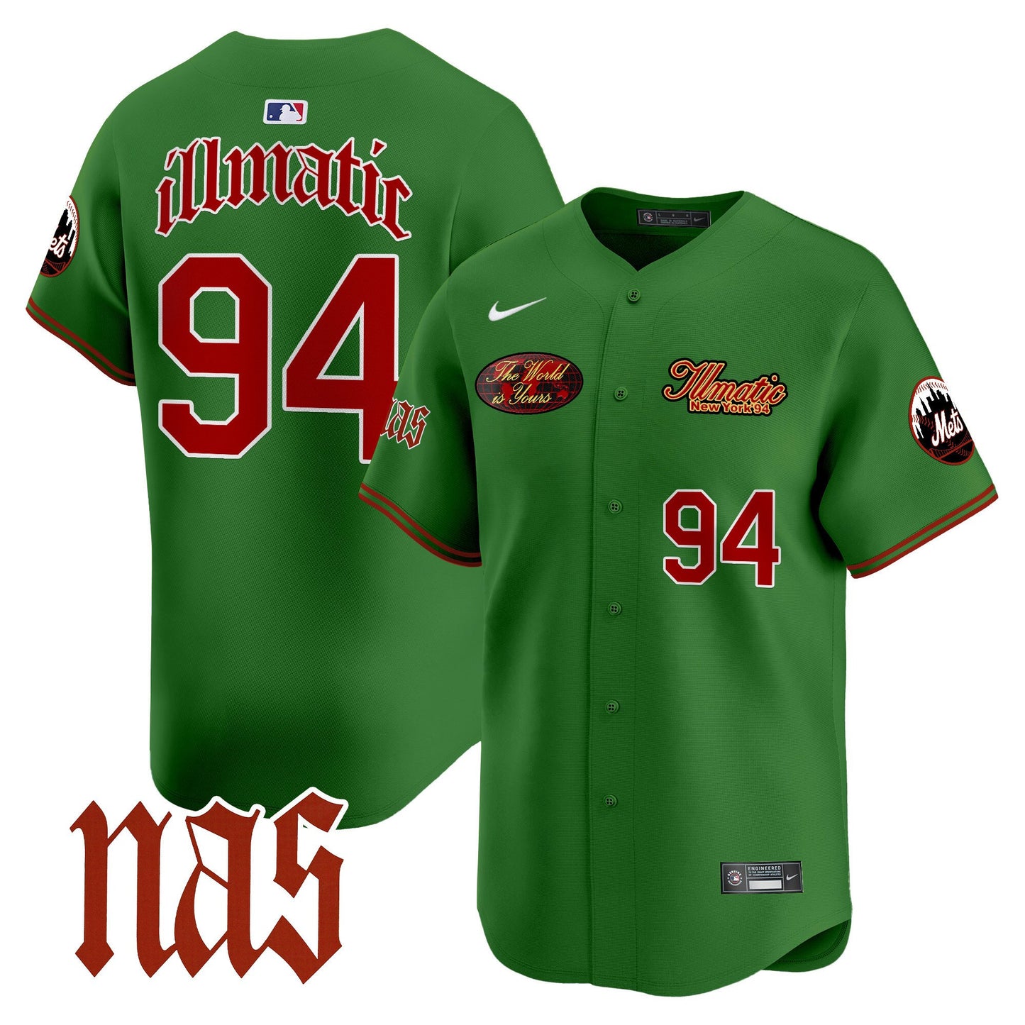 Mets Nas Illmatic Vapor Premier Limited Jersey V2 - All Stitched