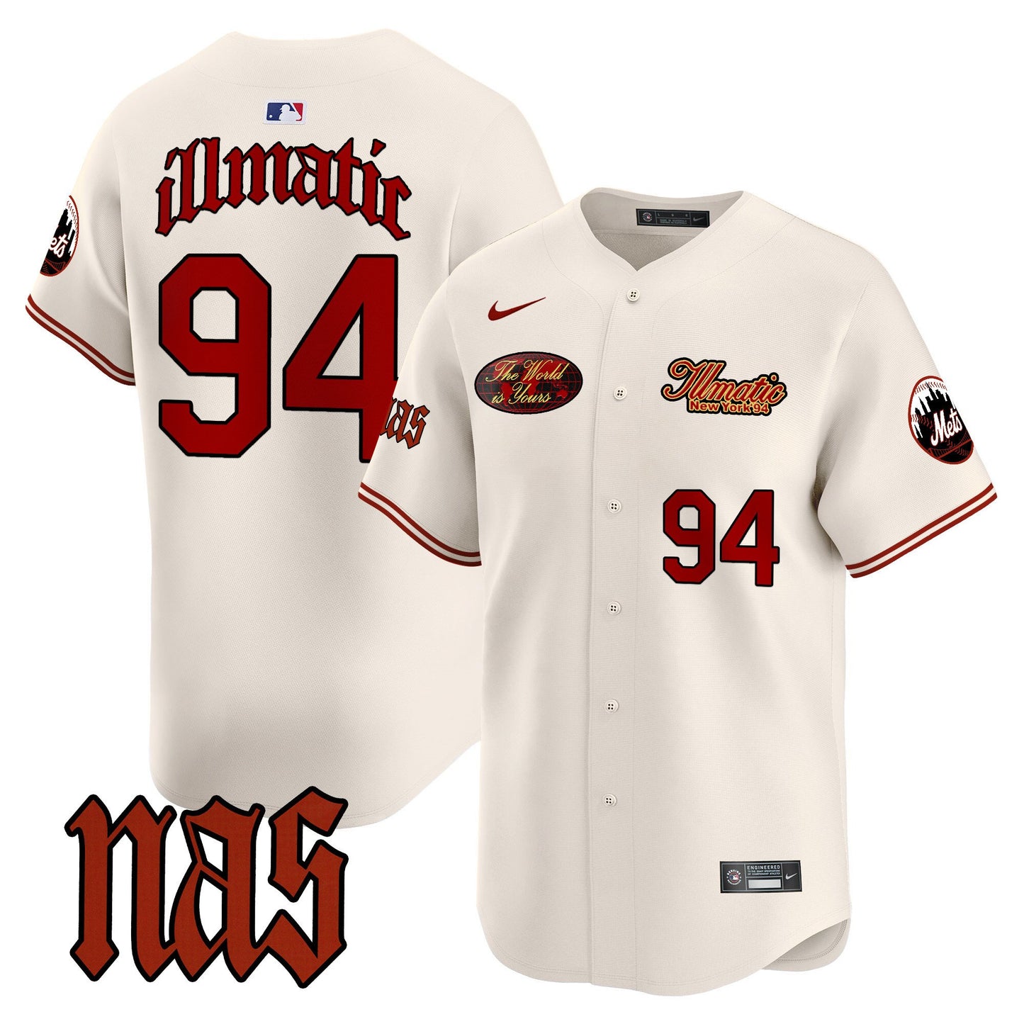 Mets Nas Illmatic Vapor Premier Limited Jersey V2 - All Stitched