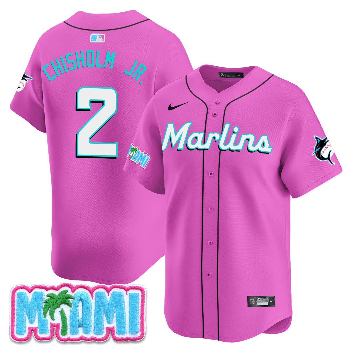 Men's Miami Marlins Vice City Jersey - All Stitched