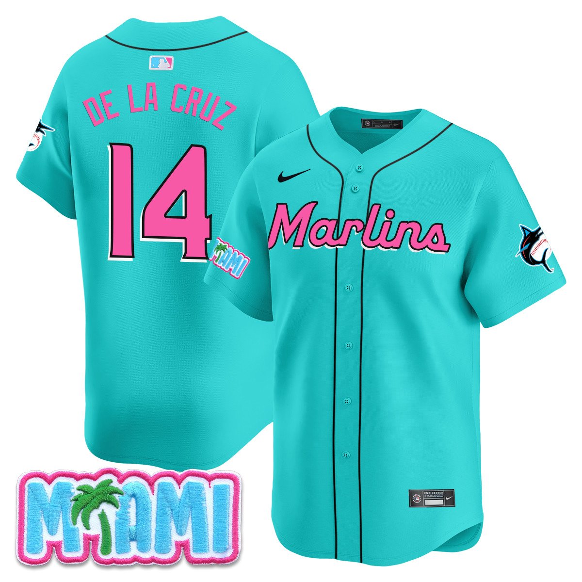 Men's Miami Marlins Vice City Jersey - All Stitched