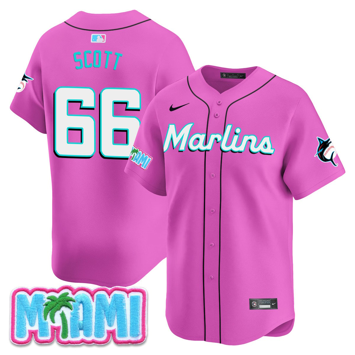 Men's Miami Marlins Vice City Jersey - All Stitched