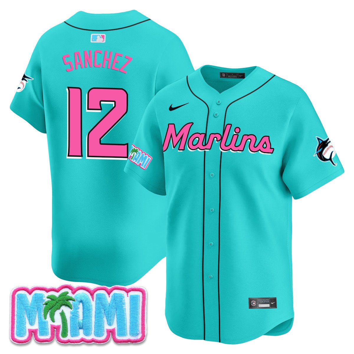 Men's Miami Marlins Vice City Jersey - All Stitched