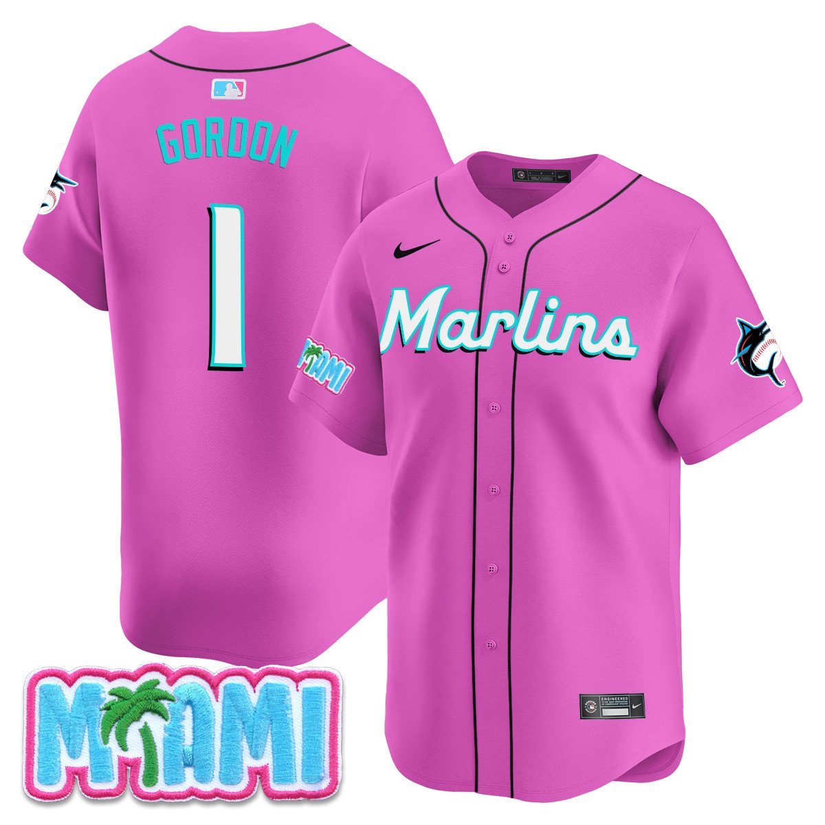 Men's Miami Marlins Vice City Jersey - All Stitched