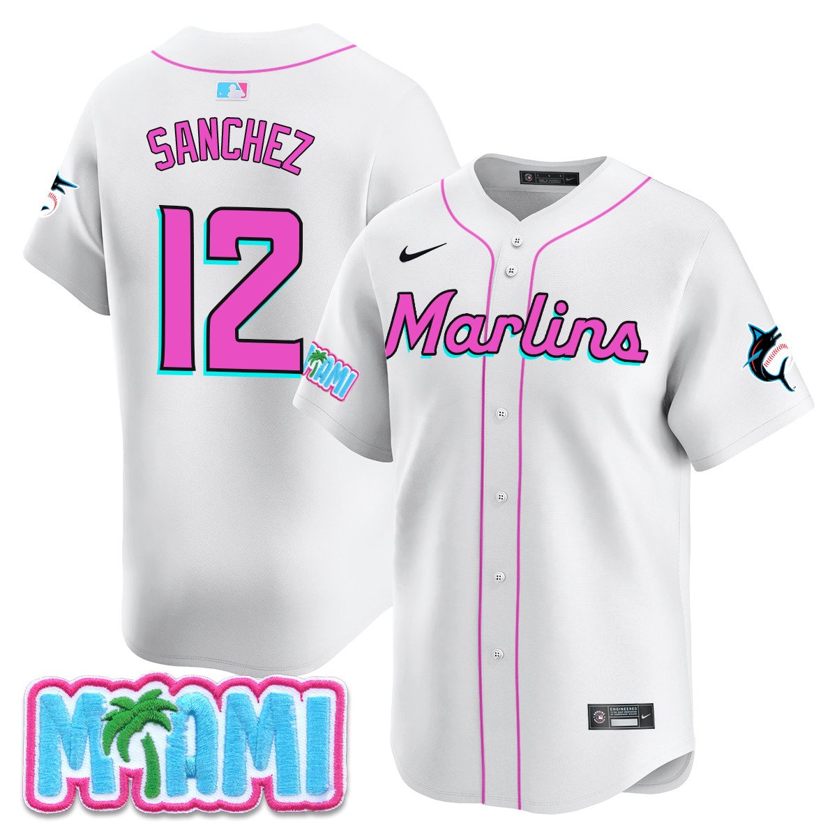 Men's Miami Marlins Vice City Jersey - All Stitched