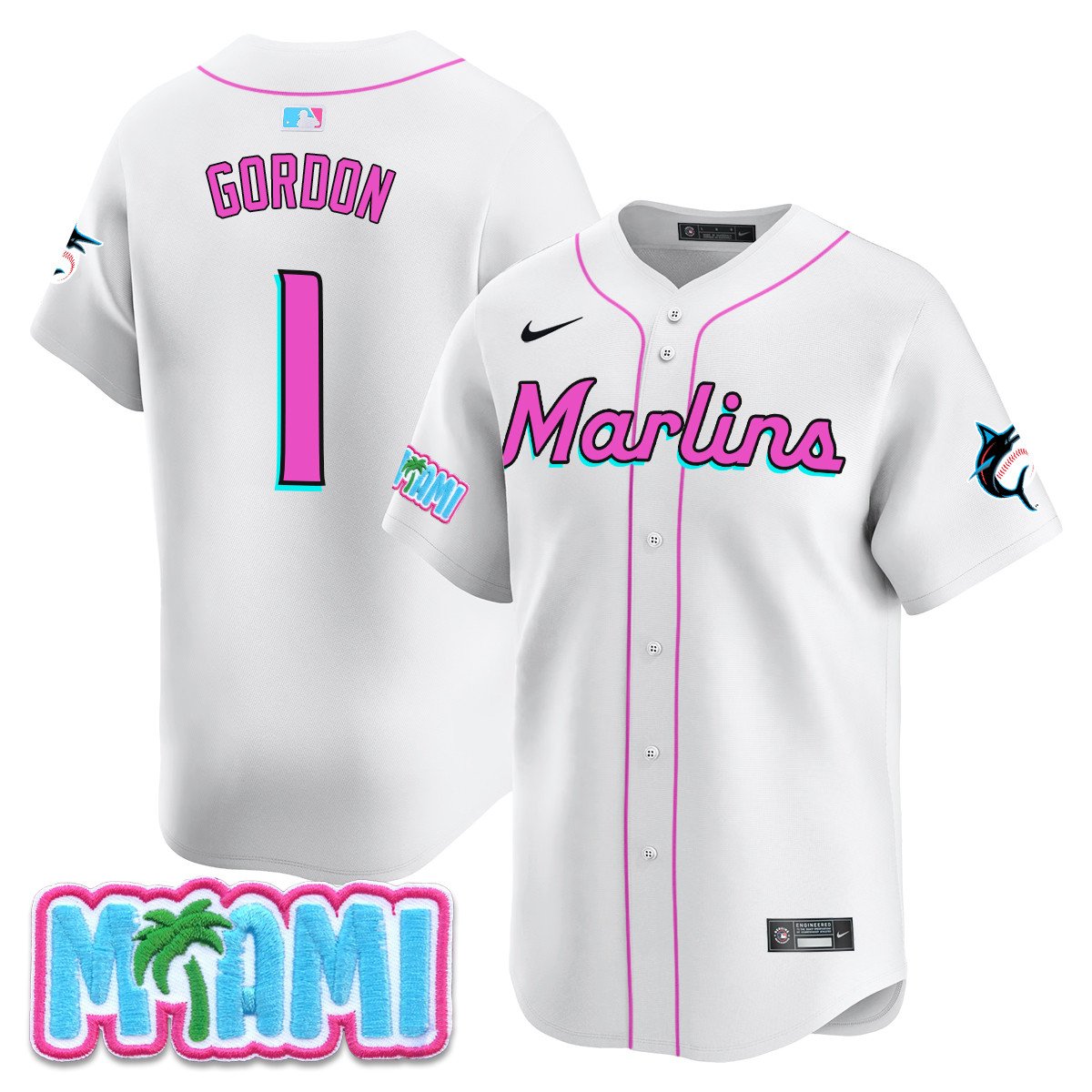 Men's Miami Marlins Vice City Jersey - All Stitched