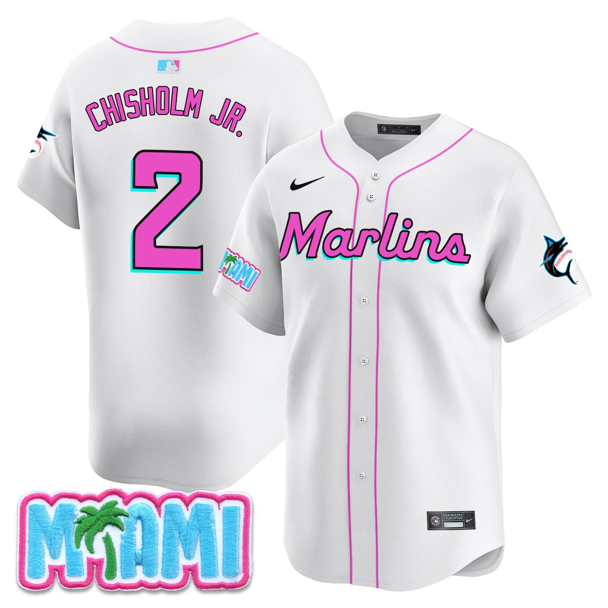 Men's Miami Marlins Vice City Jersey - All Stitched