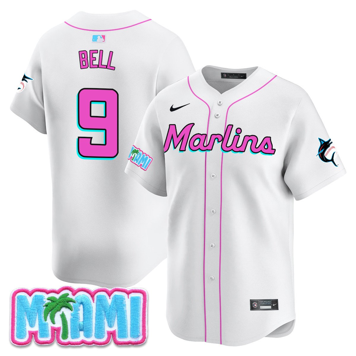 Men's Miami Marlins Vice City Jersey - All Stitched