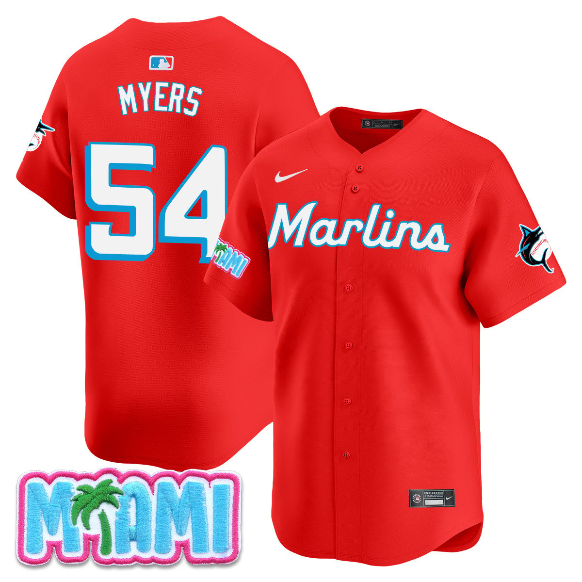 Men's Miami Marlins Vice City Jersey - All Stitched