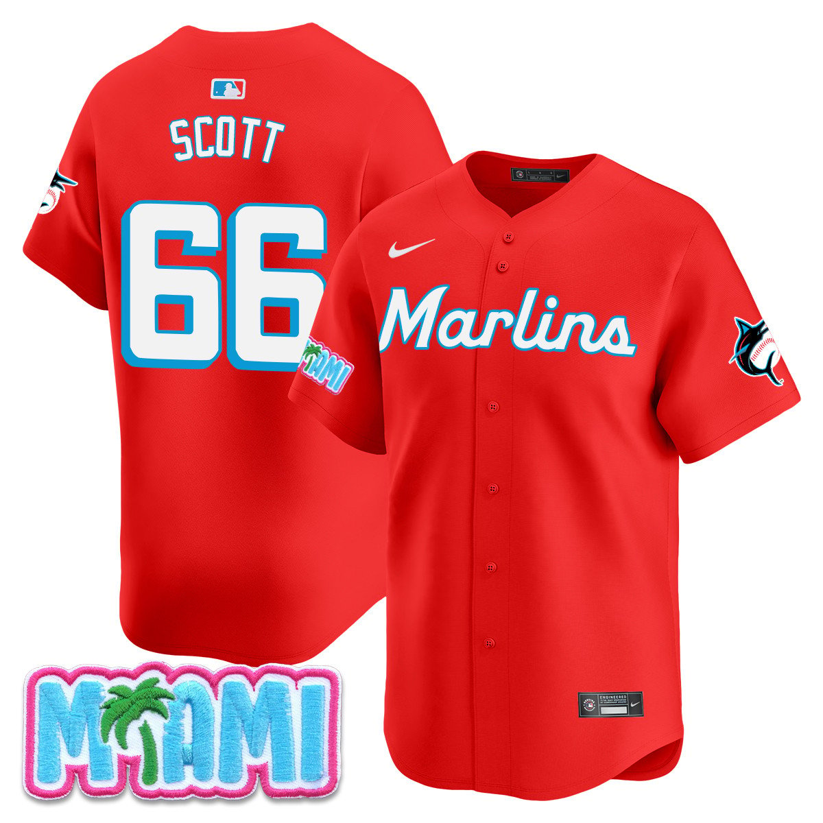 Men's Miami Marlins Vice City Jersey - All Stitched