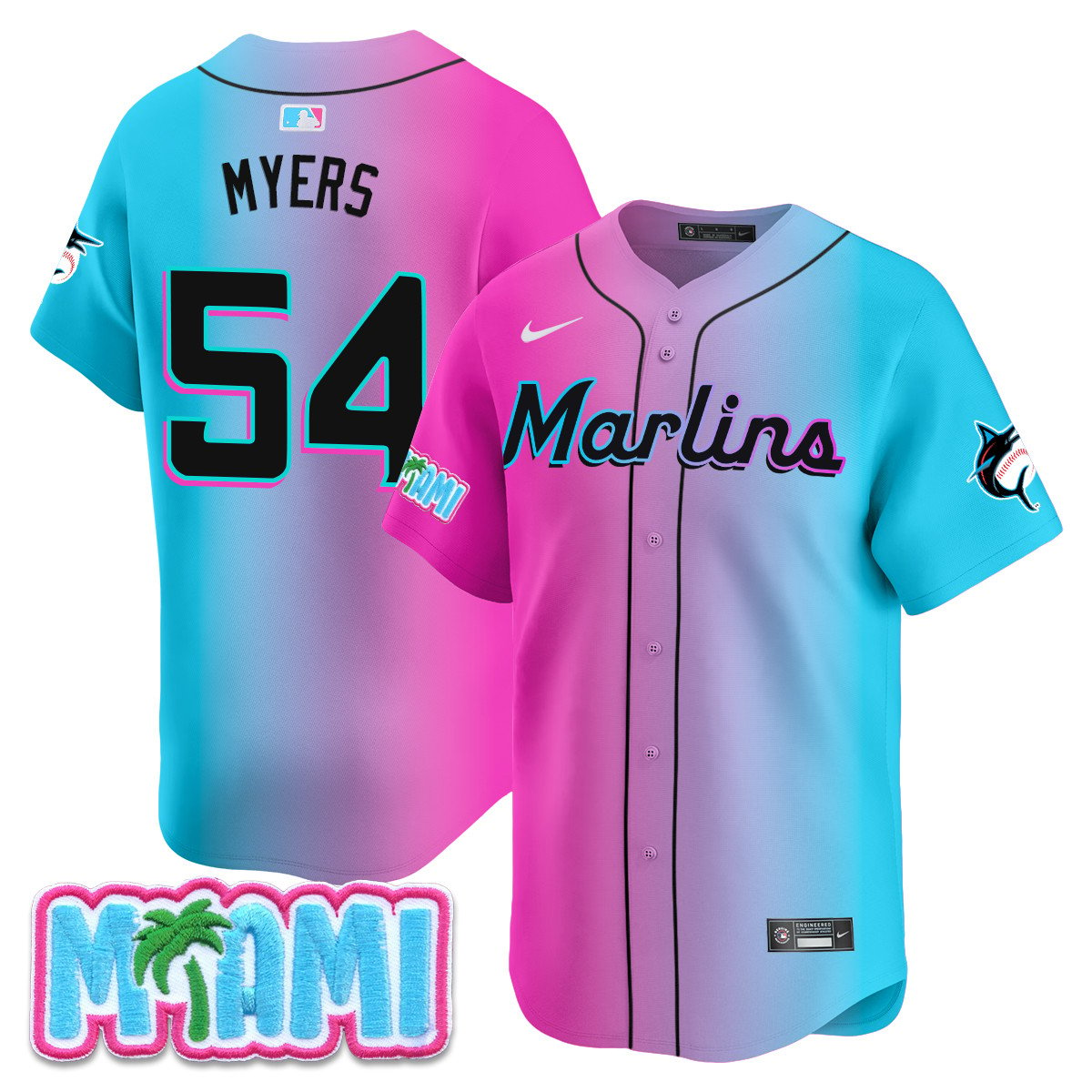 Miami Marlins Vice City Jersey - All Stitched