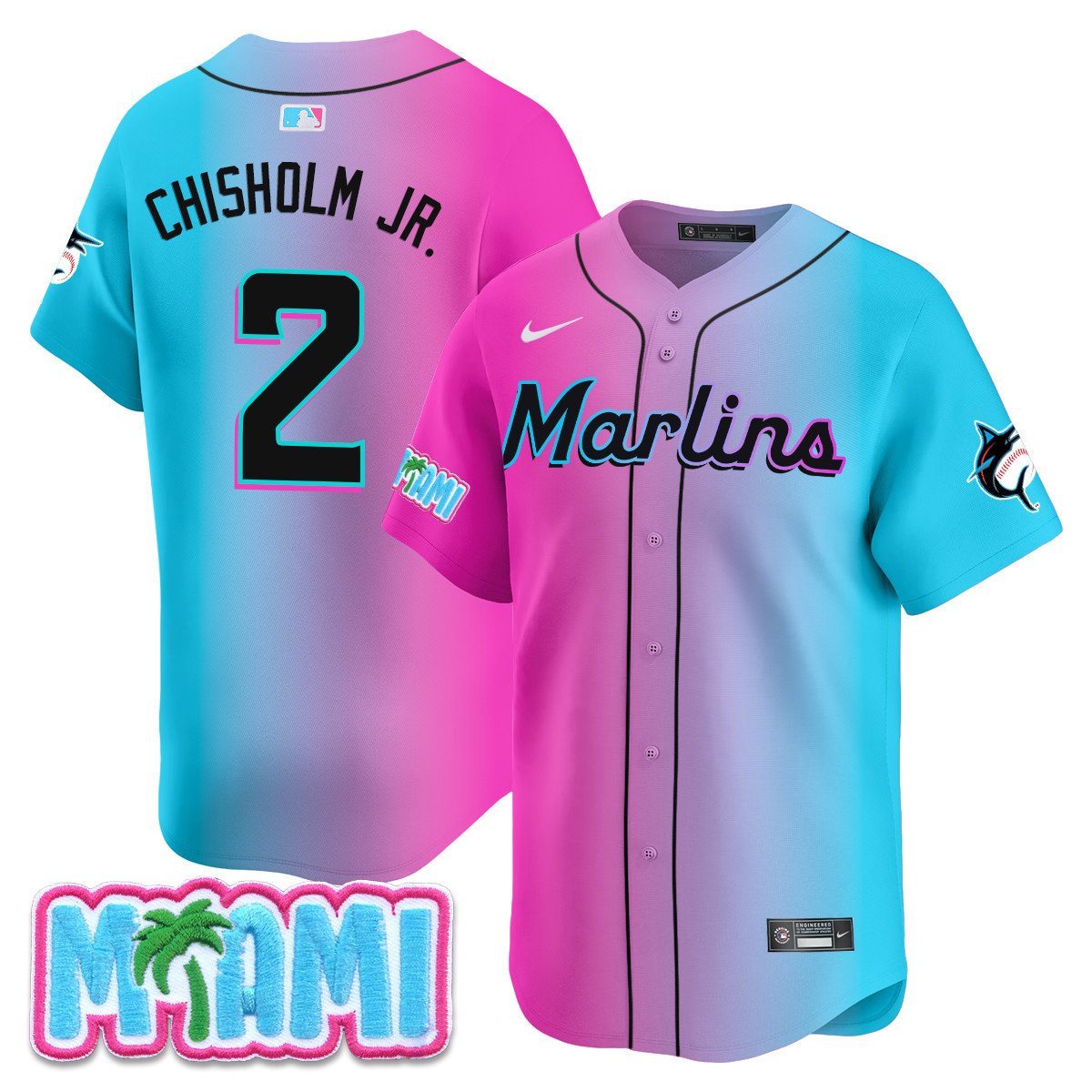 Miami Marlins Vice City Jersey - All Stitched