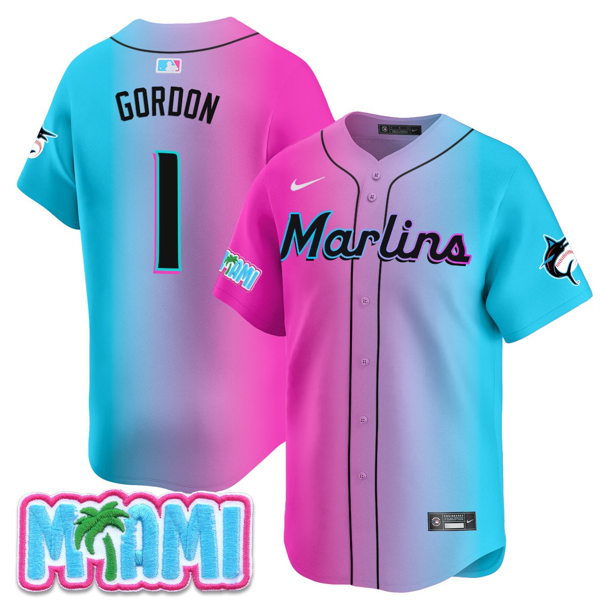 Miami Marlins Vice City Jersey - All Stitched