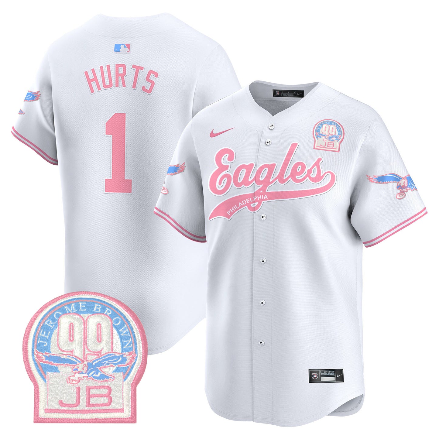 Unisex Eagles Bubblegum Pink Vapor Premier Limited Jersey - All Stitched