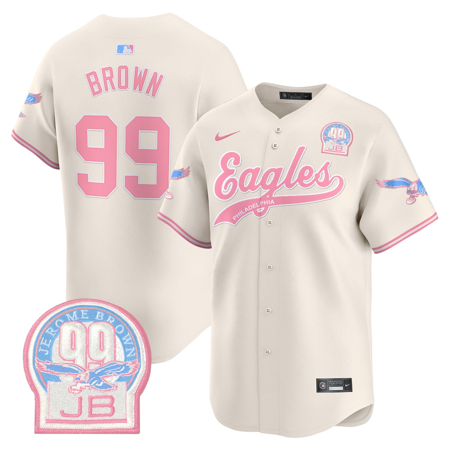 Unisex Eagles Bubblegum Pink Vapor Premier Limited Jersey - All Stitched