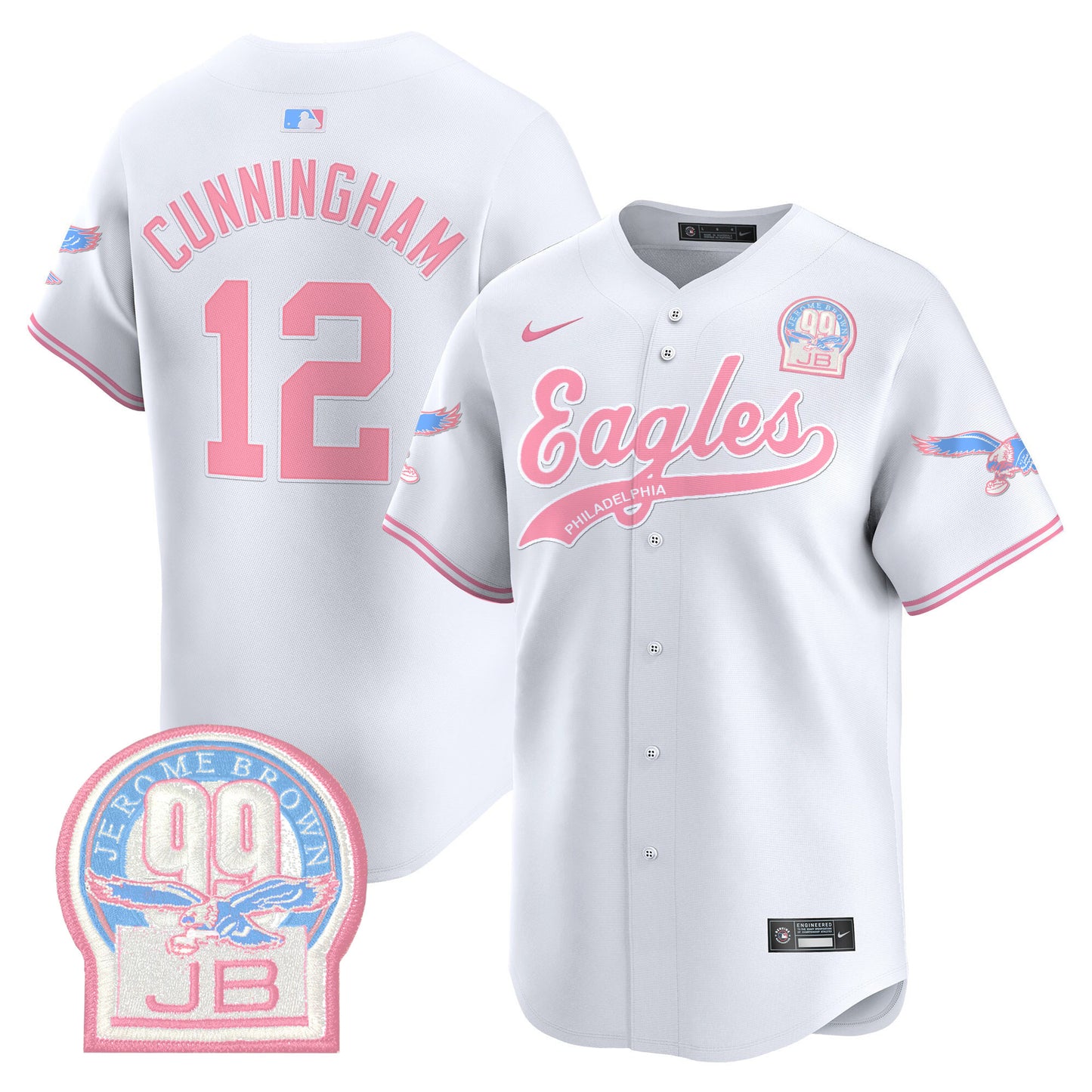 Unisex Eagles Bubblegum Pink Vapor Premier Limited Jersey - All Stitched