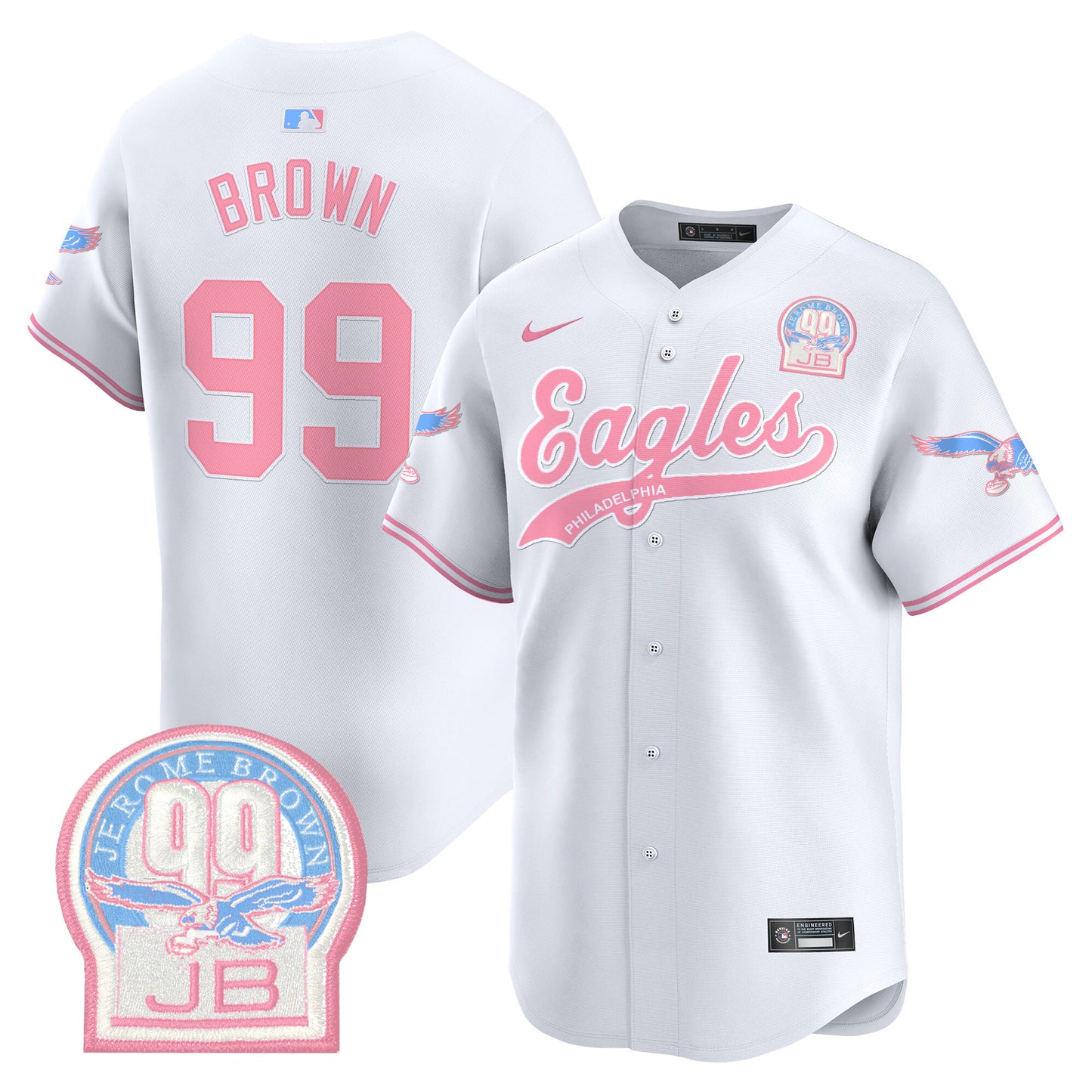 Unisex Eagles Bubblegum Pink Vapor Premier Limited Jersey - All Stitched