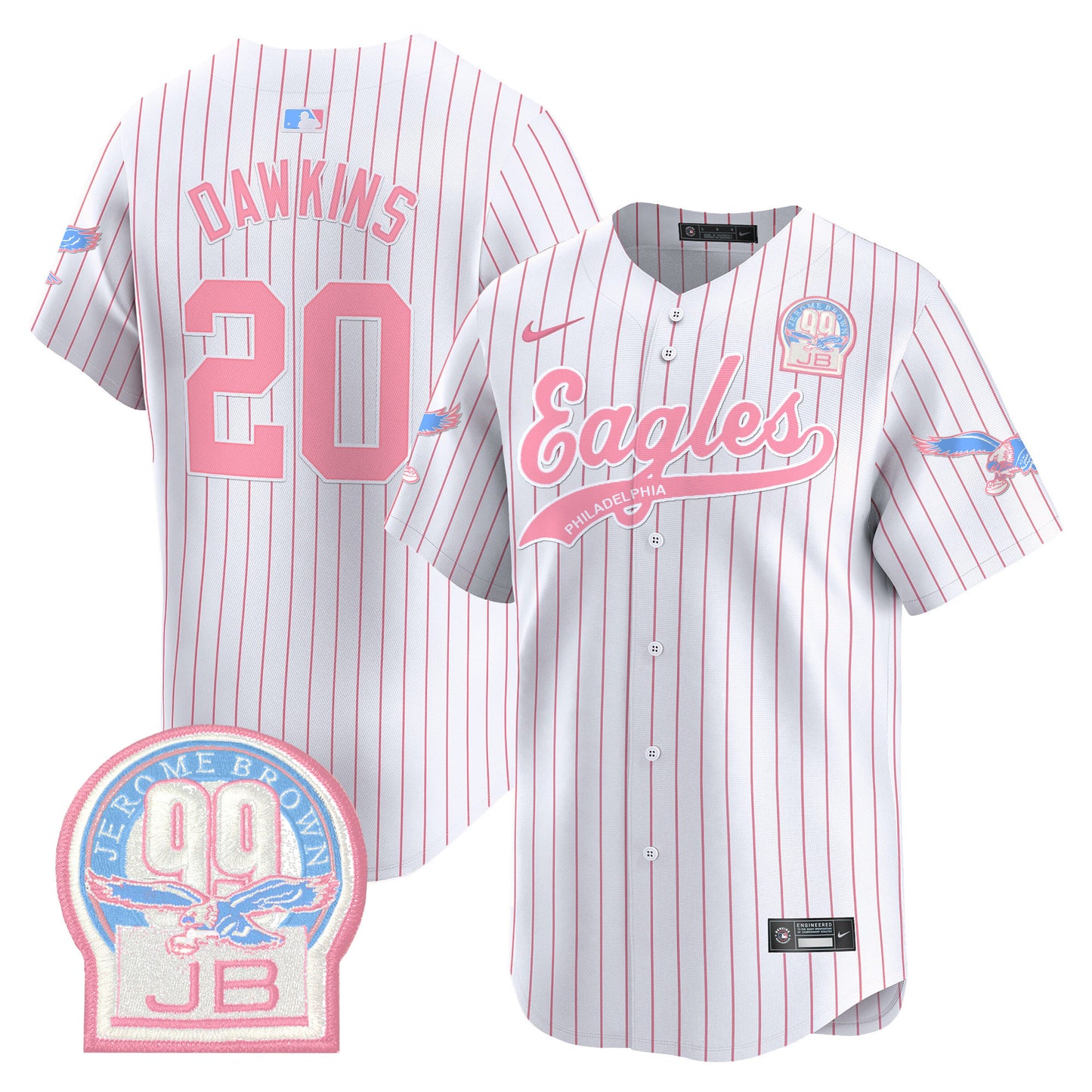 Unisex Eagles Bubblegum Pink Vapor Premier Limited Jersey - All Stitched