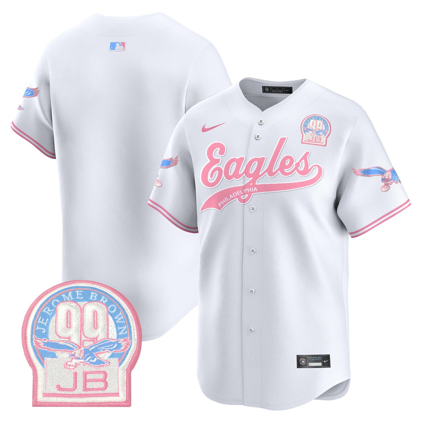 Unisex Eagles Bubblegum Pink Vapor Premier Limited Jersey - All Stitched