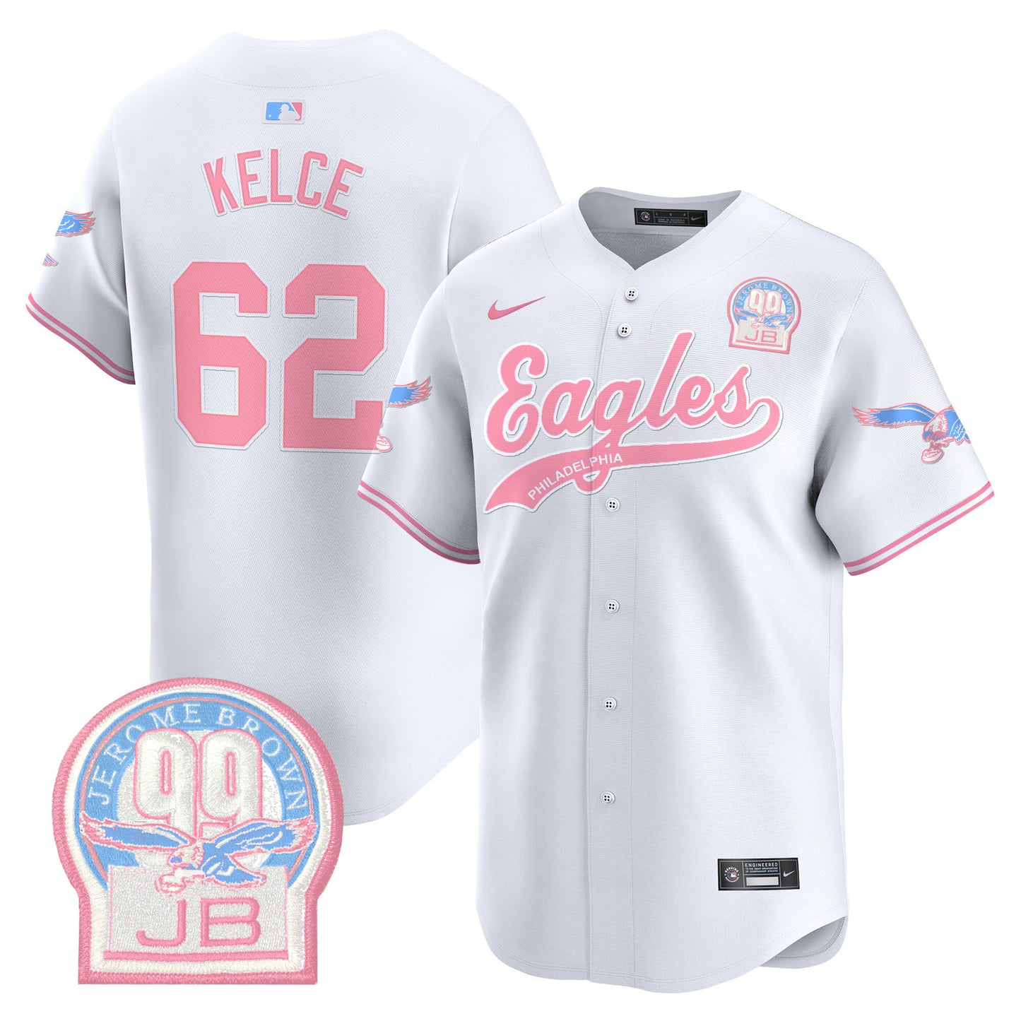 Unisex Eagles Bubblegum Pink Vapor Premier Limited Jersey - All Stitched