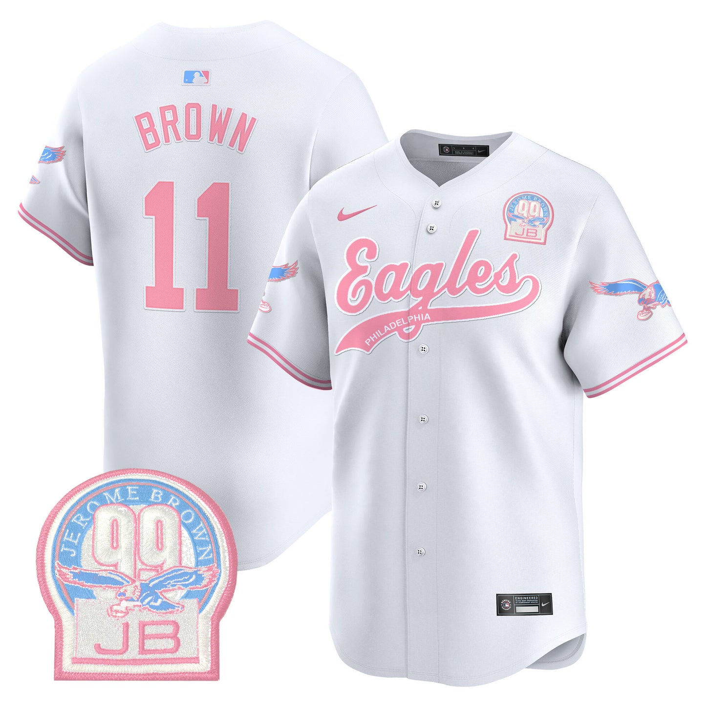 Unisex Eagles Bubblegum Pink Vapor Premier Limited Jersey - All Stitched