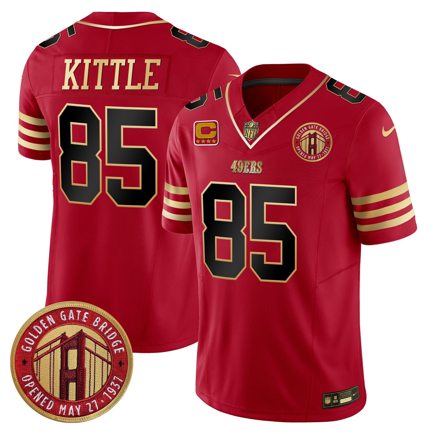 49ers Golden Gate Bridge Patch Vapor Limited Jersey - All Stitched