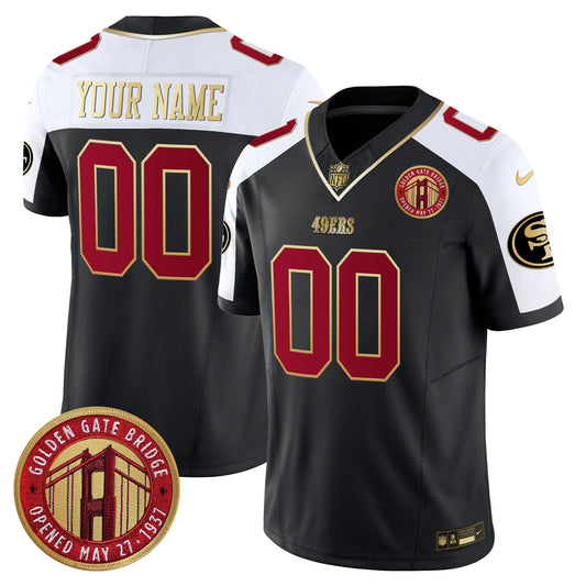 49ers Golden Gate Bridge Patch Vapor Limited Custom Jersey - All Stitched