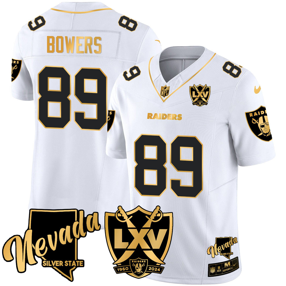 Raiders 2024 Vapor Limited Gold Jersey - 65th Anniversary - All Stitched