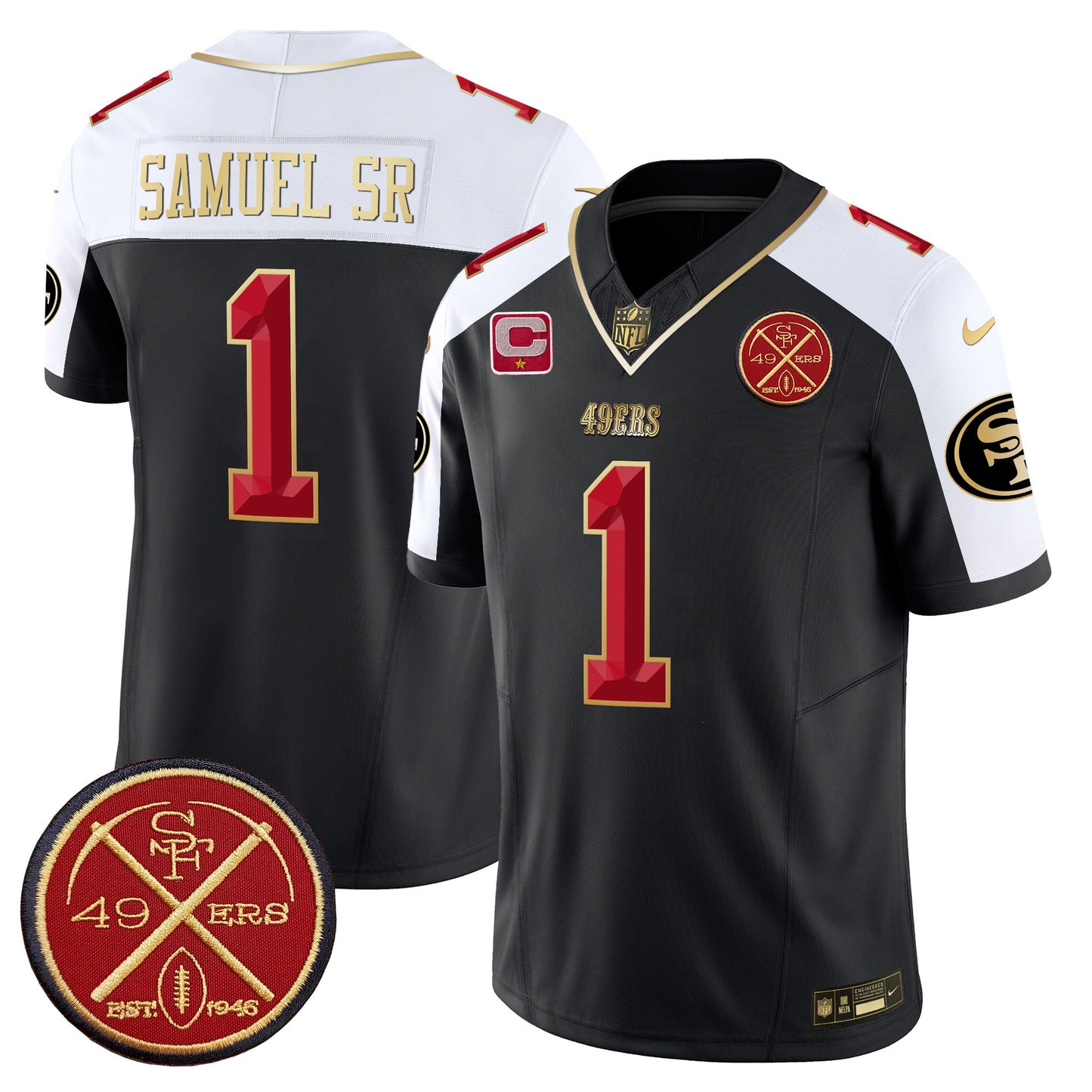 49ers Est.1946 Patch Vapor Limited Jersey V2 - All Stitched