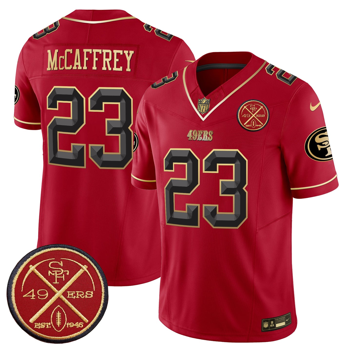 49ers Est.1946 Patch Vapor Limited Jersey V2 - All Stitched