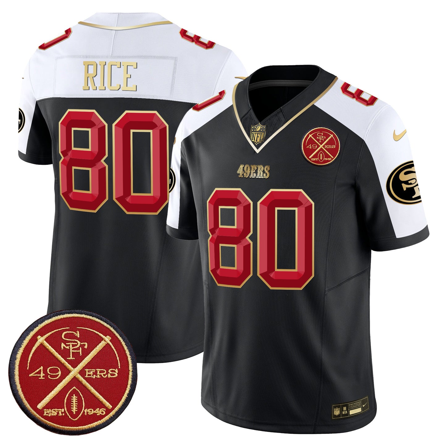 49ers Est.1946 Patch Vapor Limited Jersey V2 - All Stitched