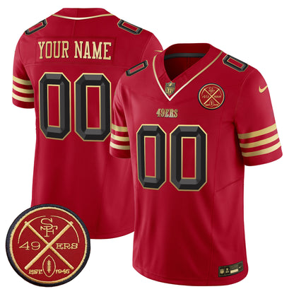 49ers Est.1946 Patch Vapor Limited Custom Jersey V2 - All Stitched