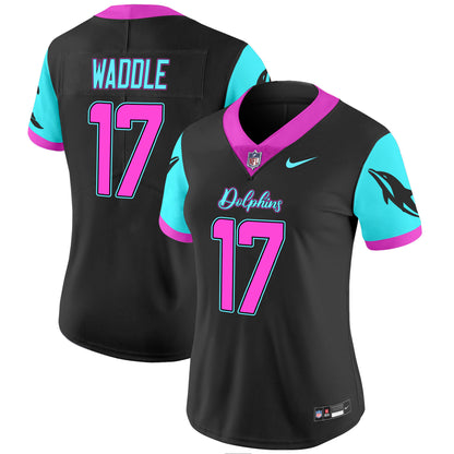 Women Dolphins Miami Vice Vapor Limited Jersey - All Stitched