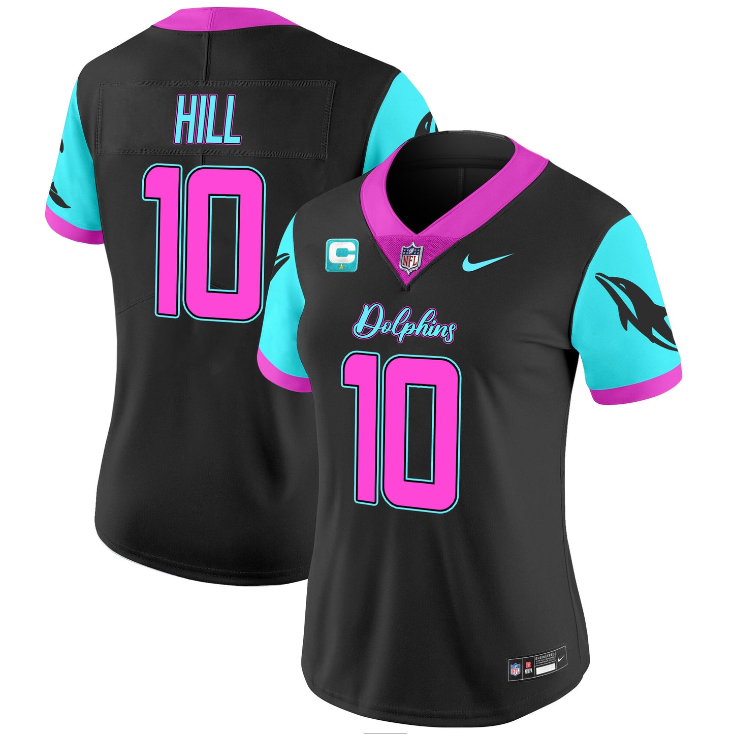 Women Dolphins Miami Vice Vapor Limited Jersey - All Stitched