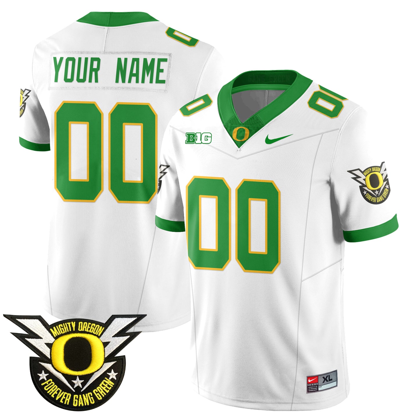 Custom Oregon Football Forever Gang Green 2024 Jersey - All Stitched