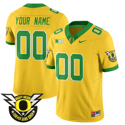 Custom Oregon Football Forever Gang Green 2024 Jersey - All Stitched