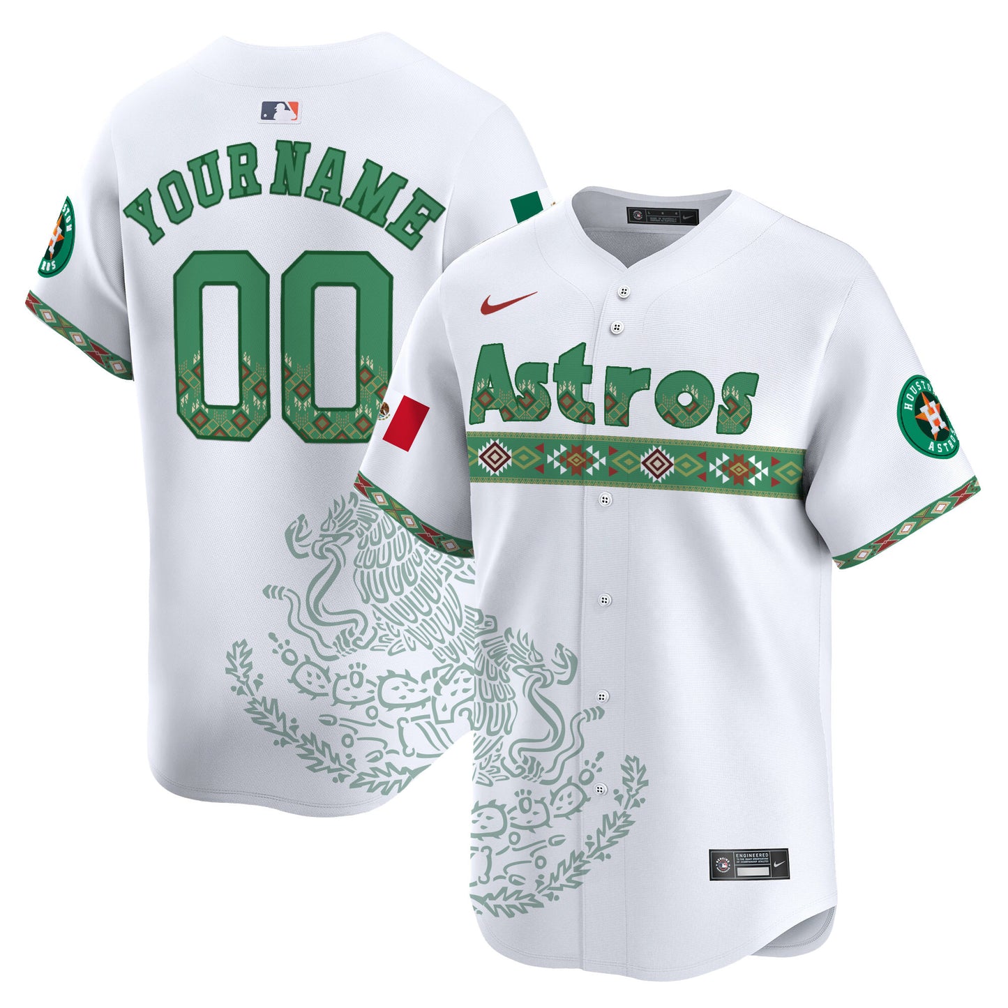 Astros Mexico Vapor Premier Limited Custom Jersey - Printed