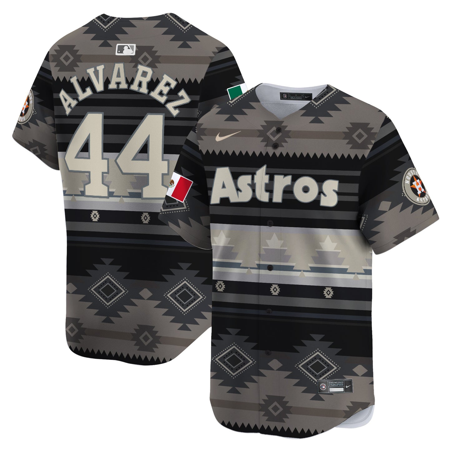 Astros Mexico Traditional Pattern Vapor Premier Limited Jersey - Printed