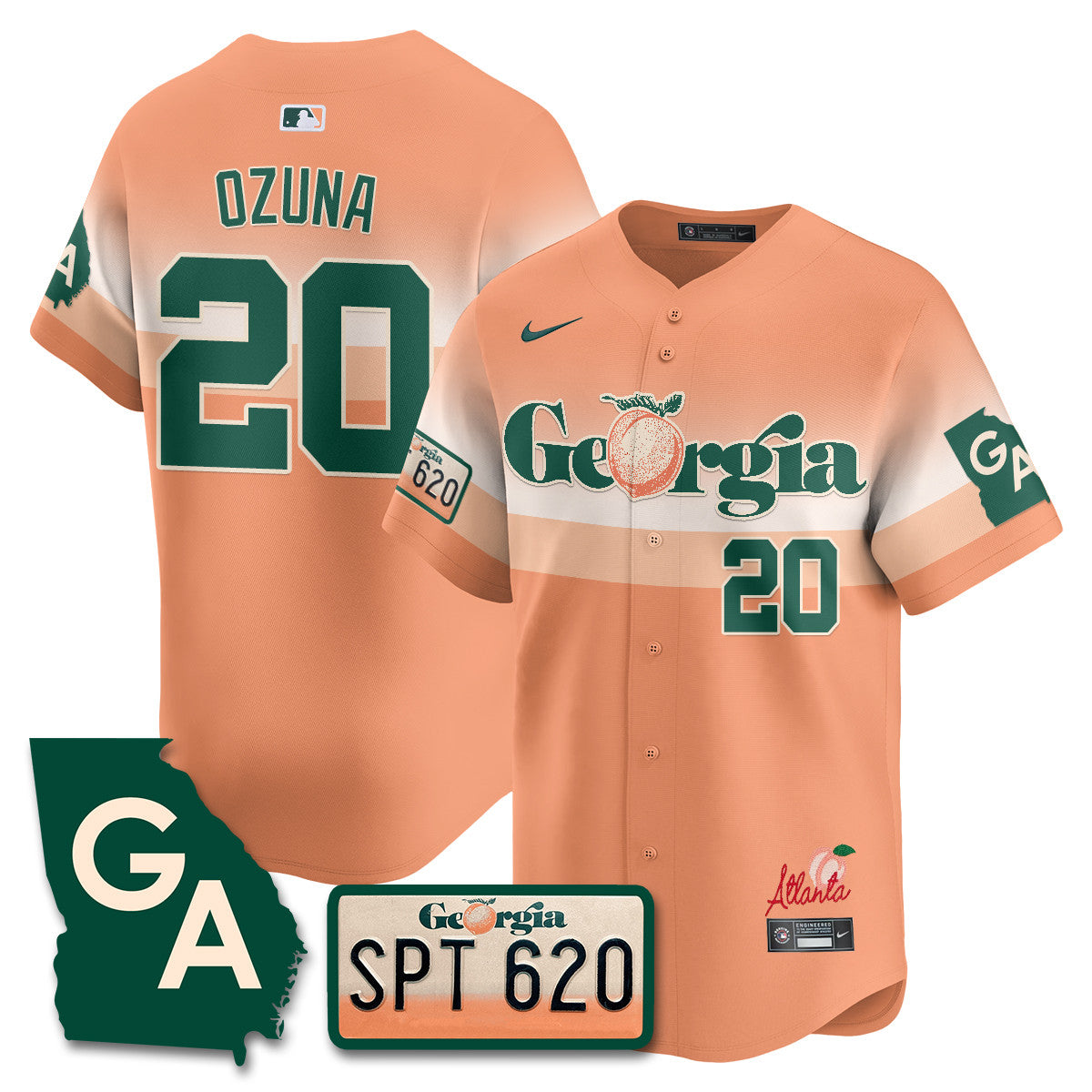 Men's Braves Peach Plates - Georgia Peaches Jersey