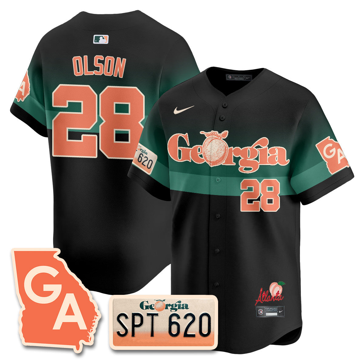 Men's Braves Peach Plates - Georgia Peaches Jersey