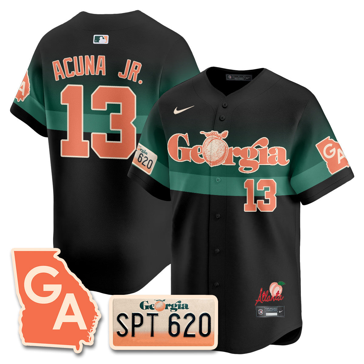 Men's Braves Peach Plates - Georgia Peaches Jersey