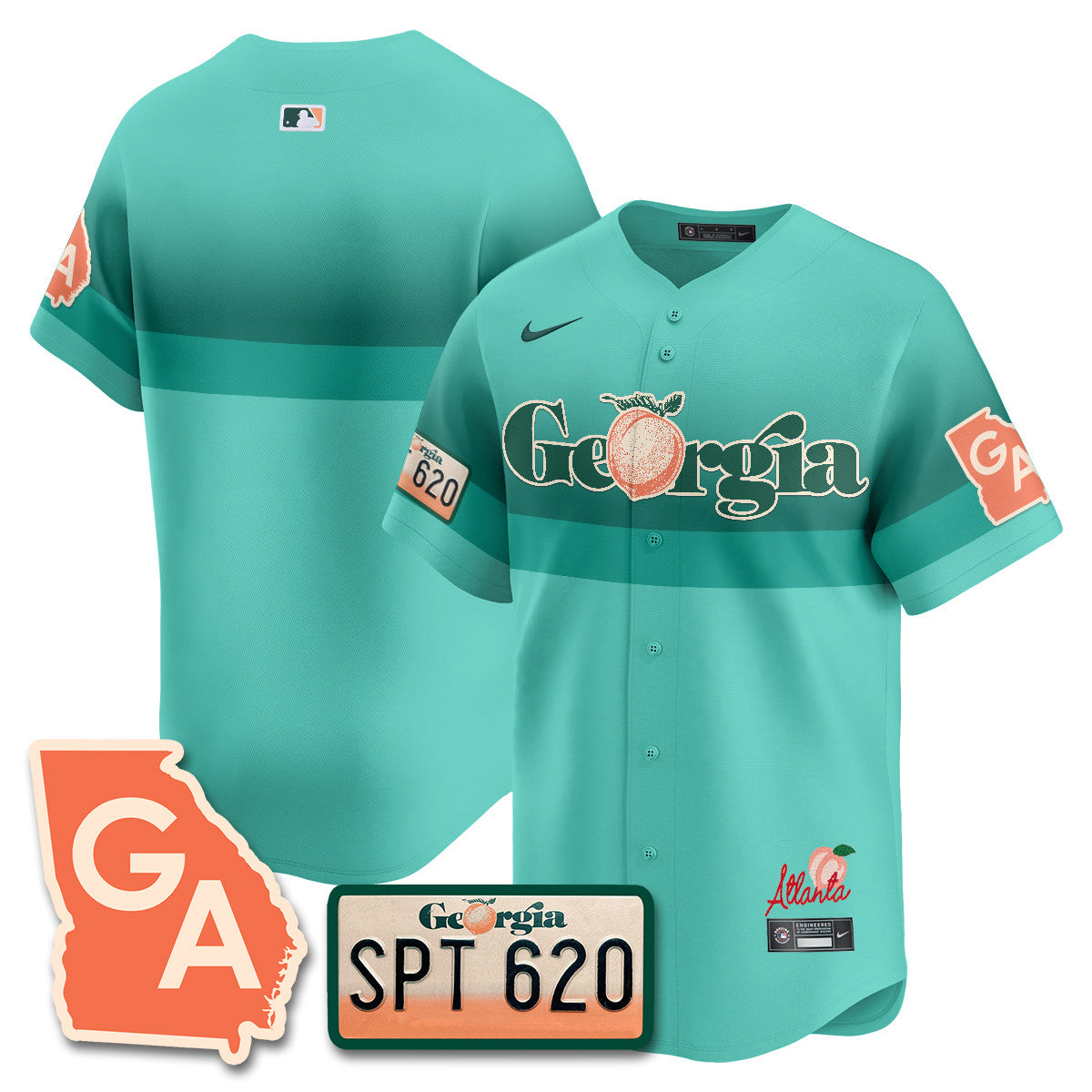 Men's Braves Peach Plates - Georgia Peaches Jersey