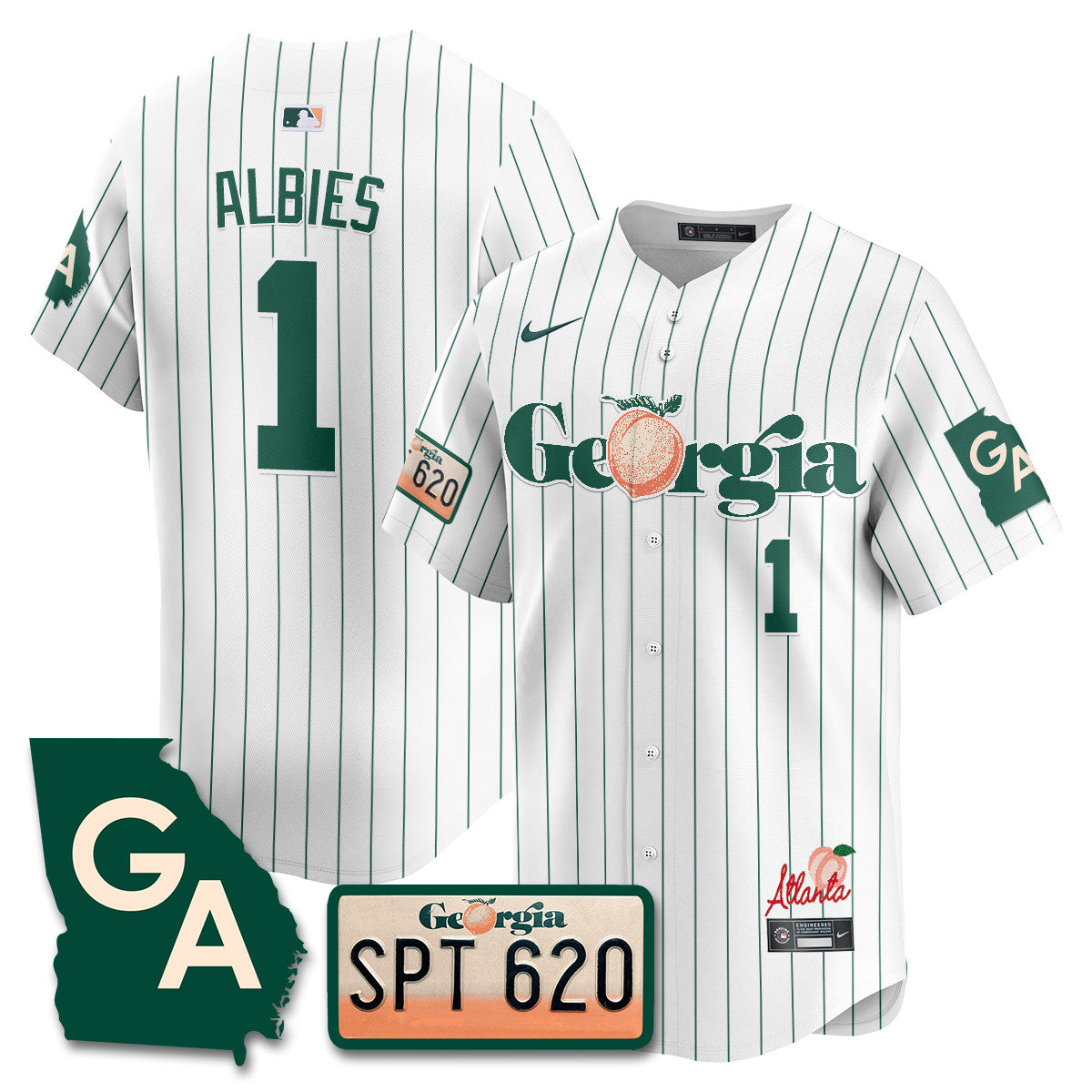 Men's Braves Peach Plates - Georgia Peaches Jersey