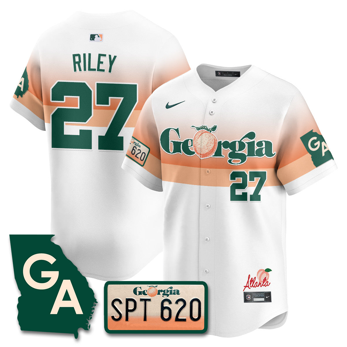 Men's Braves Peach Plates - Georgia Peaches Jersey