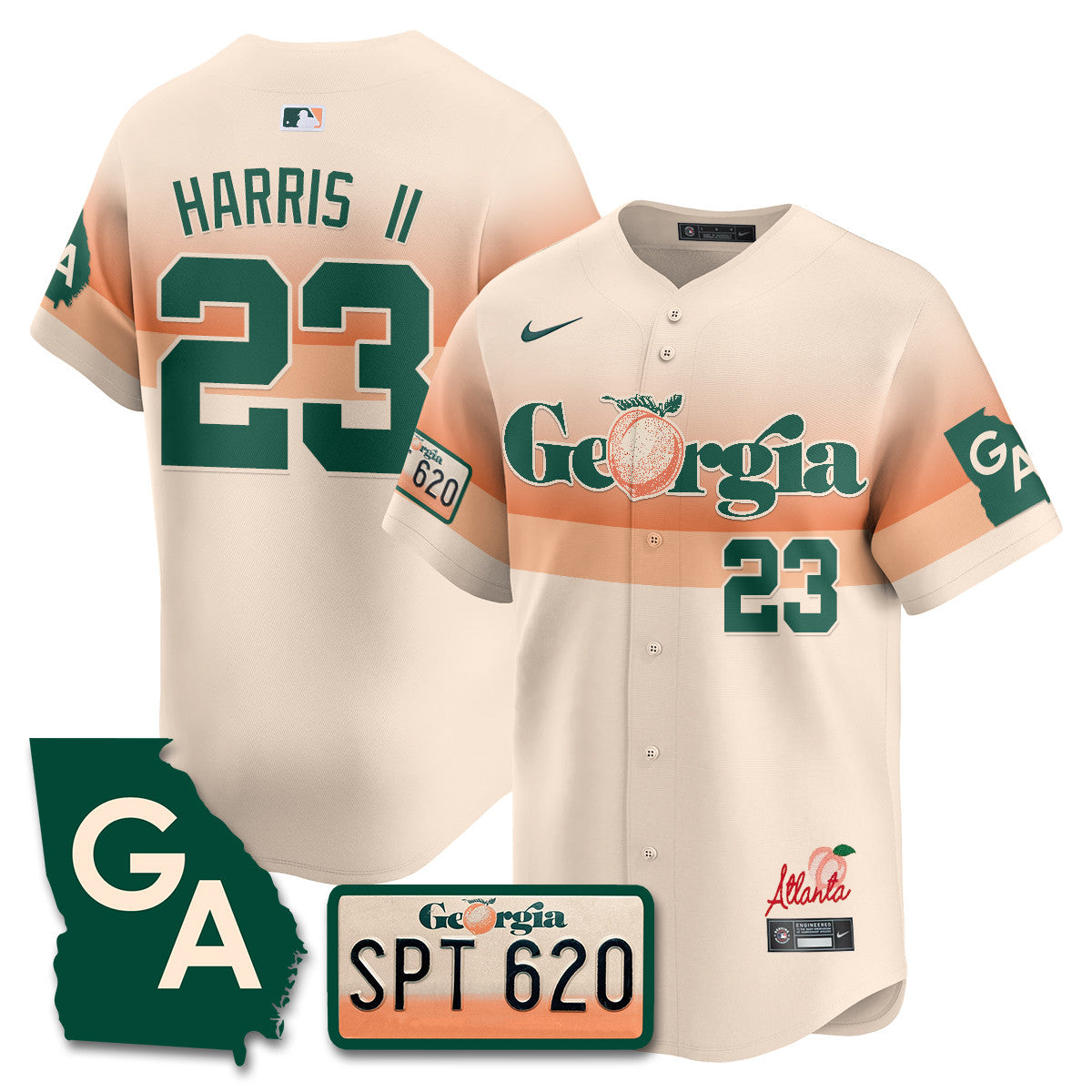 Men's Braves Peach Plates - Georgia Peaches Jersey