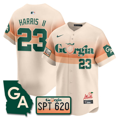 Men's Braves Peach Plates - Georgia Peaches Jersey