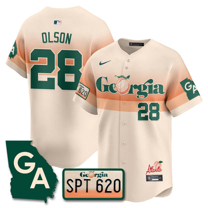 Men's Braves Peach Plates - Georgia Peaches Jersey