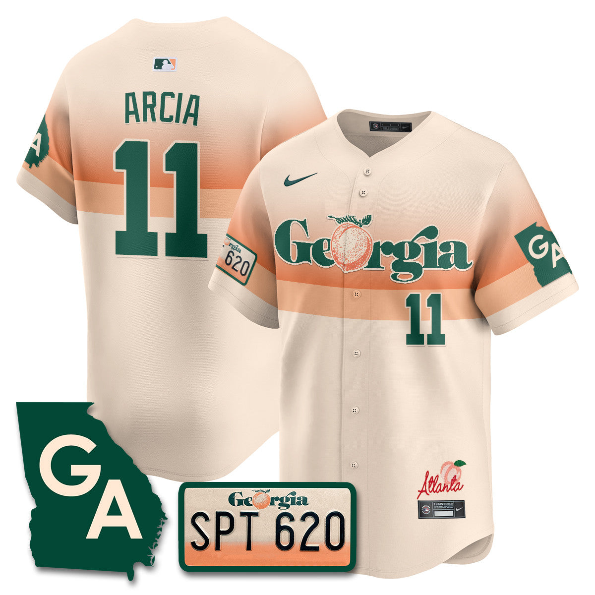 Men's Braves Peach Plates - Georgia Peaches Jersey